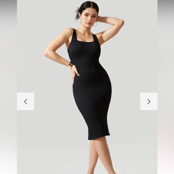 Small bulk strap back twist dress. Athleisure wear. Loungewear. Shapewear.Ribbed - Picture 5 of 12